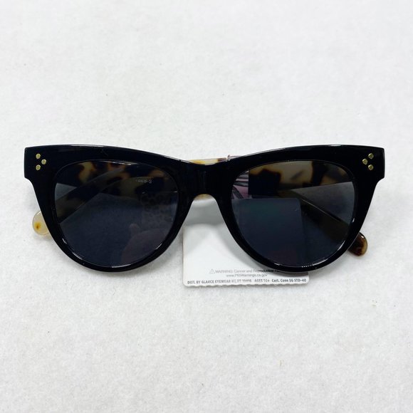 Glance Eyewear Wayfarer Sand Tortoise & Black Sunglasses NWT - Picture 11 of 13